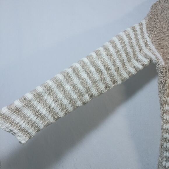 Mystree Neutral Stripe Knit Sweater Size Small - Picture 4 of 6
